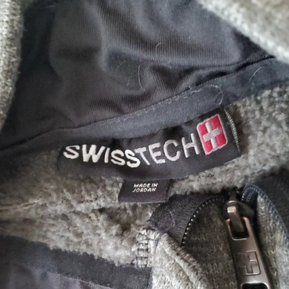 Gray Swiss Tech Full-Zip Fleece Lined 2XL Sweater Jacket - Picture 7 of 7